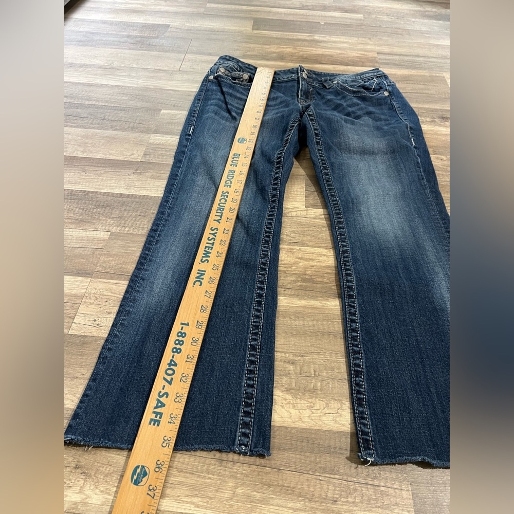 Vigoss The Dallas Slim Boot Woman’s Dark Wash Sturdy Western Bling Jeans 16 - Picture 6 of 16